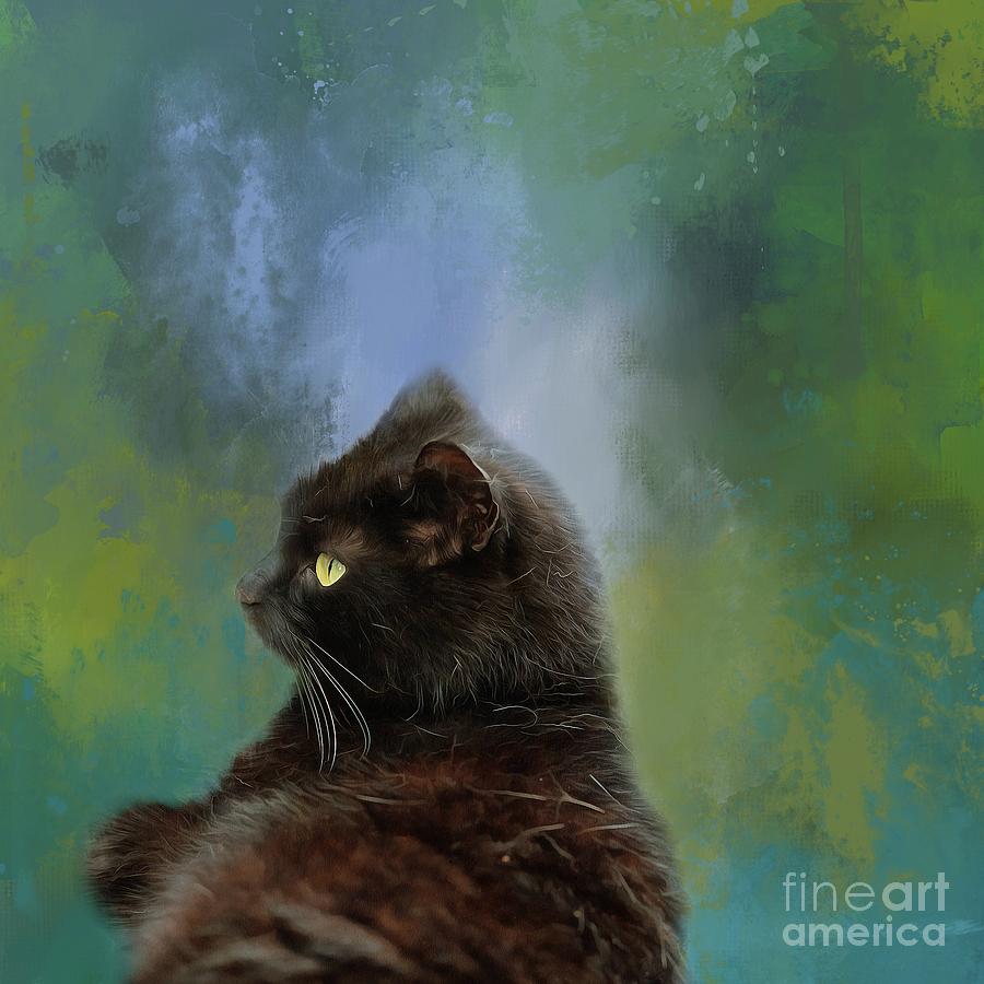 Black Cat Mixed Media - Black Cat2 by Eva Lechner