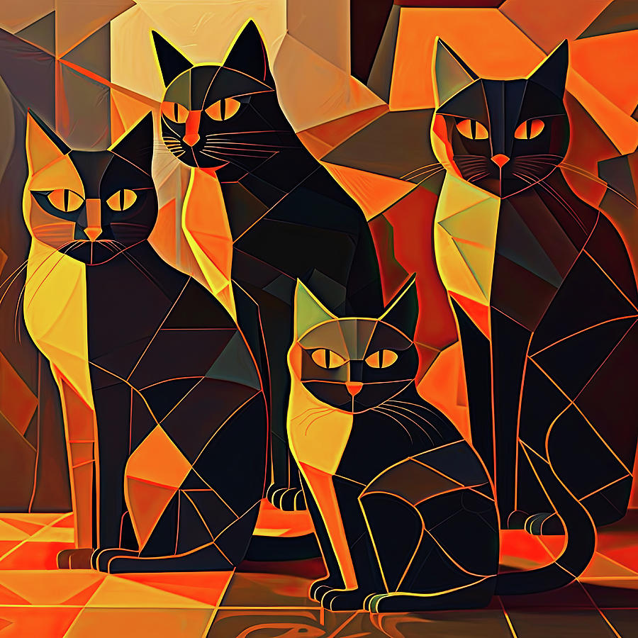 Black Cats Squad Digital Art by Irina Shoyhet - Fine Art America