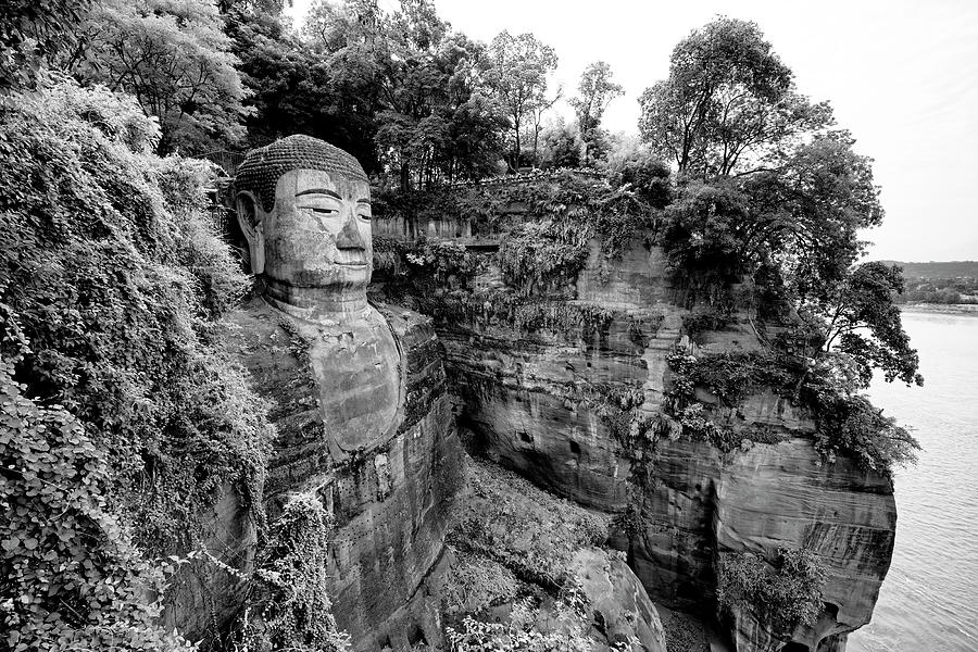 Black China Series - Leshan Giant Buddha Photograph by Philippe HUGONNARD