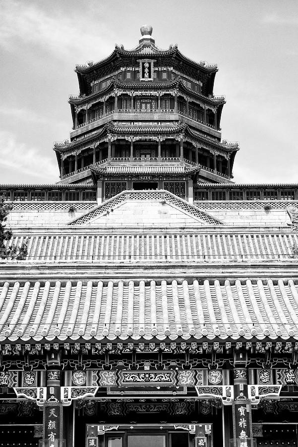 Black China Series - Summer Palace Architecture Photograph by Philippe HUGONNARD