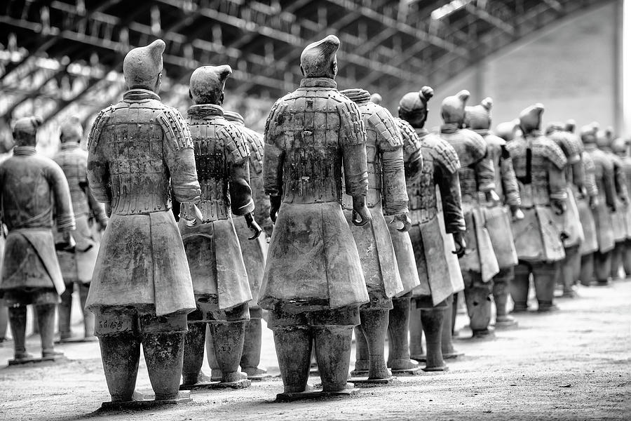 Black And White Photograph - Black China Series - Terracotta Army I by Philippe HUGONNARD