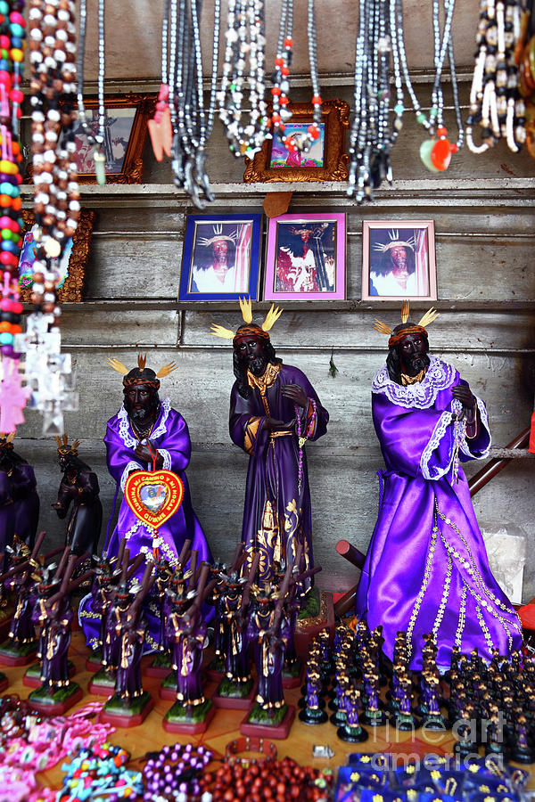 Black Christ statues for sale Portobelo Panama Photograph by James Brunker