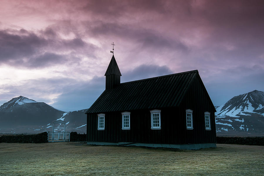 Black church of Budir at Snaefellsnes peninsula region in western Iceland. Photograph by Michalakis Ppalis