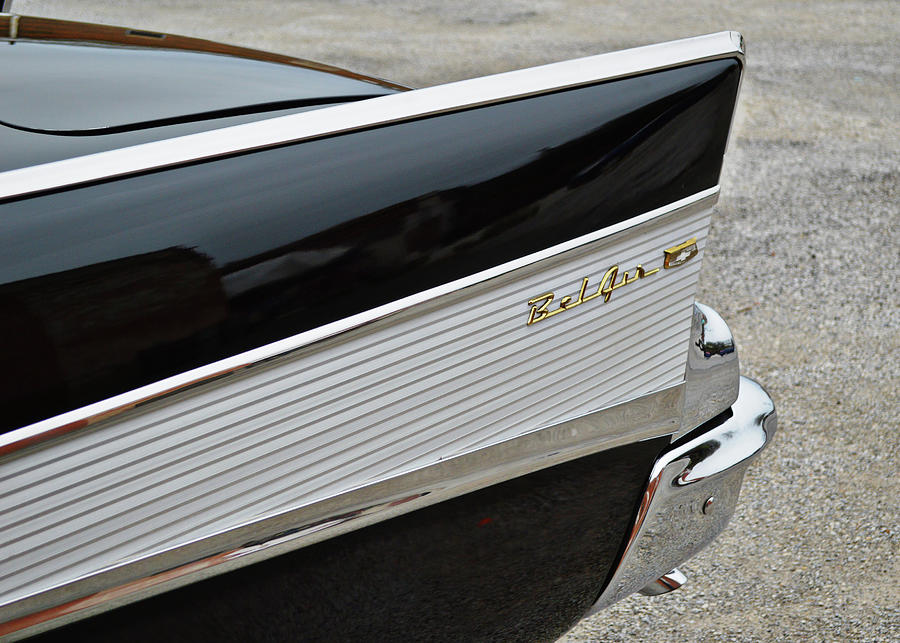 Black Classic Old Bel Air Back Fender View Photograph by Gaby Ethington