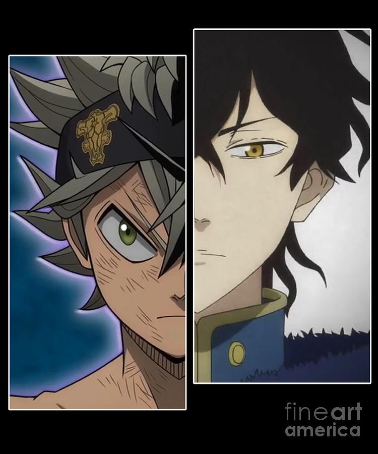 Black Clover Face Art Asta Yuno Drawing by Anime Art Pixels