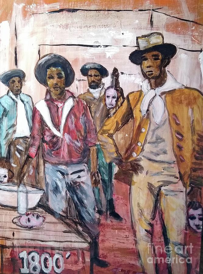 Black Cowboys the originals Painting by Tyrone Hart
