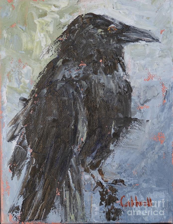 Black Crow Painting by Patricia Caldwell