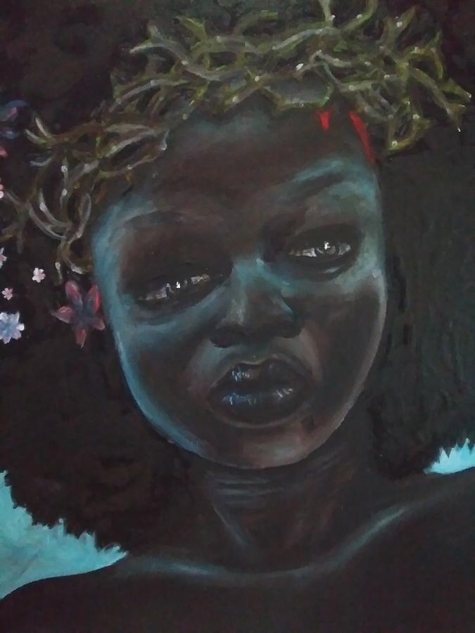 Black Woman Painting - Black Diamond by Crystal Guidry Black Woman Painting - Black Diamond by Crystal Guidry