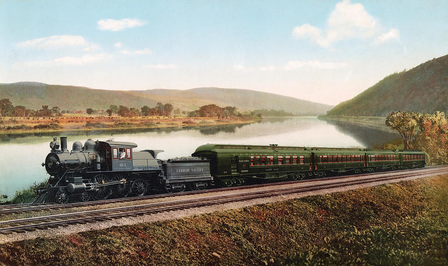Black Diamond Express Passenger Train - Circa 1898 Photochrom Photograph by War Is Hell Store