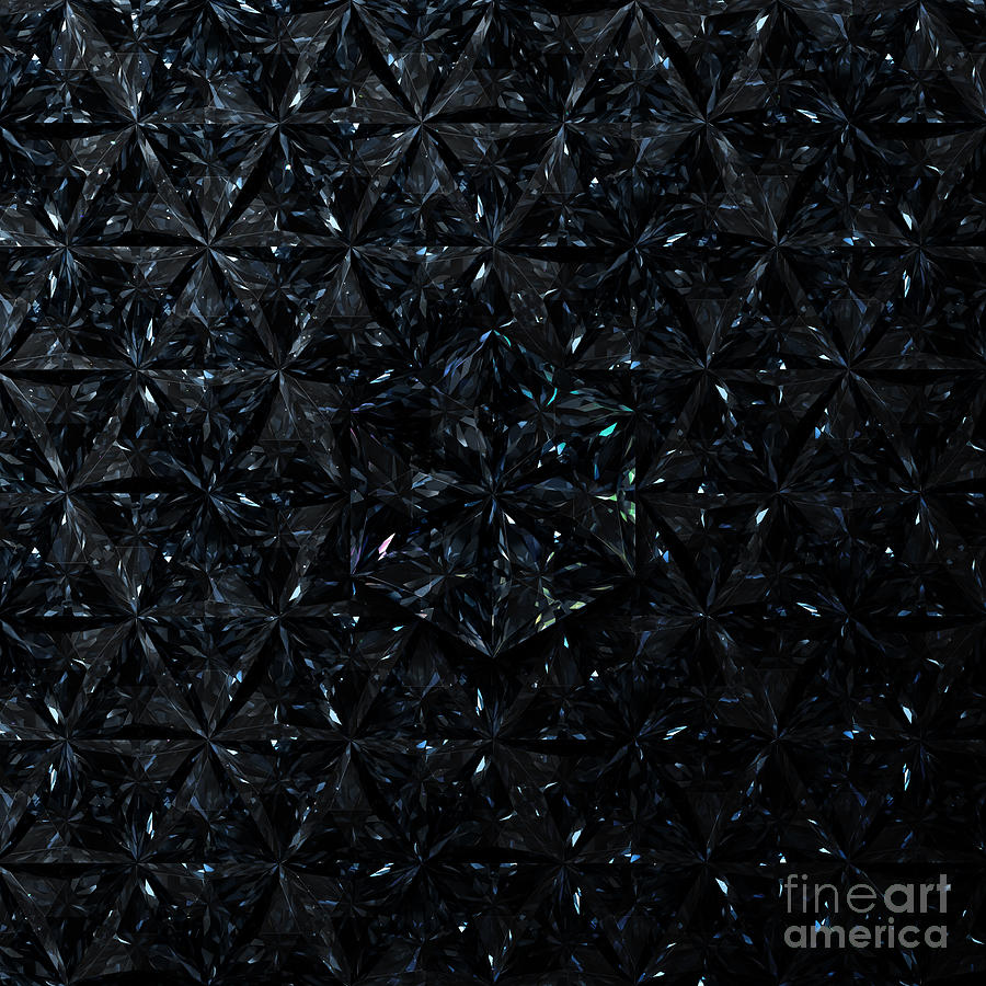 BLACK DIAMONDS Pattern Art in a Geometric Repeating Array  n.001 Painting by Holy Rock Design