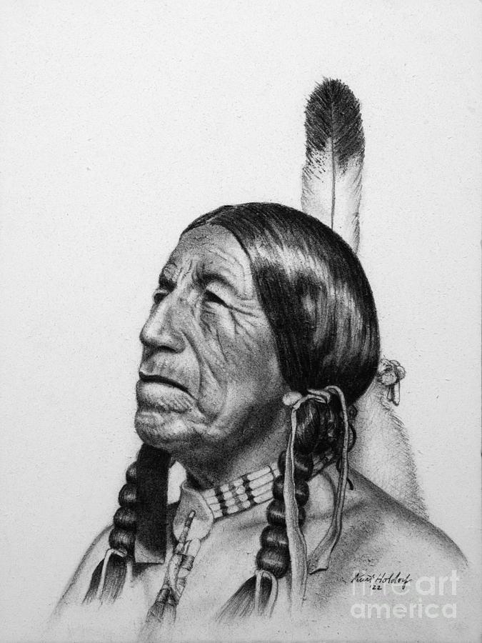 Black Elk Drawing by Kurt Holdorf