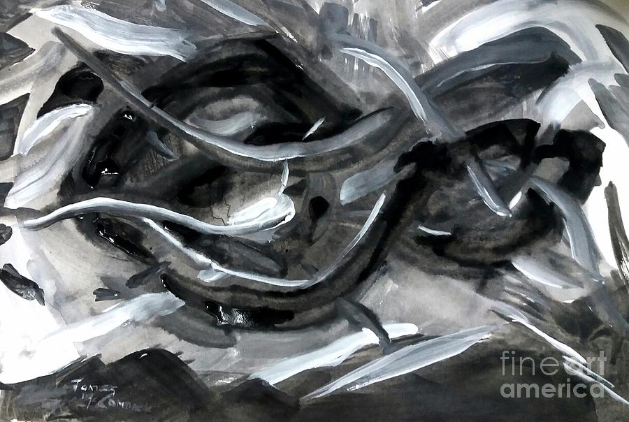 Black Energy Swirl Painting by James McCormack