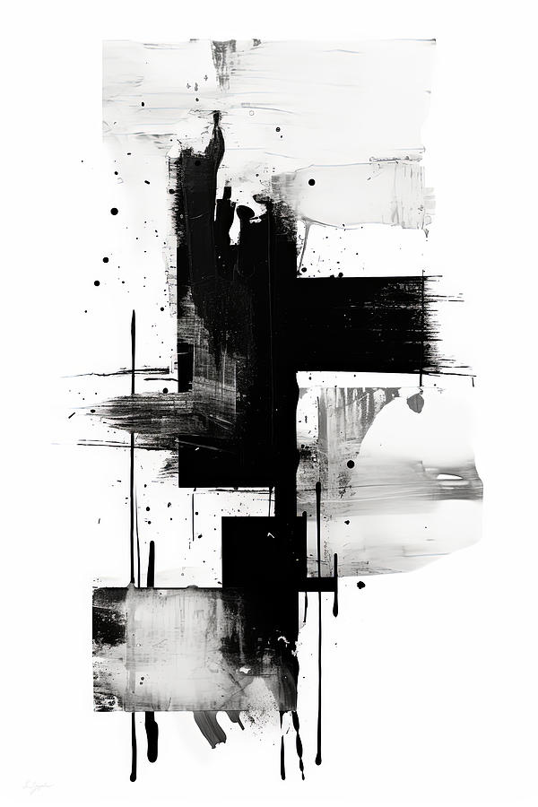 Black Exploration on White Painting by Lourry Legarde