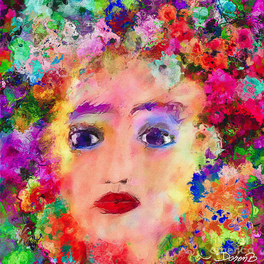 Black eyes girl  Digital Art by Doron B