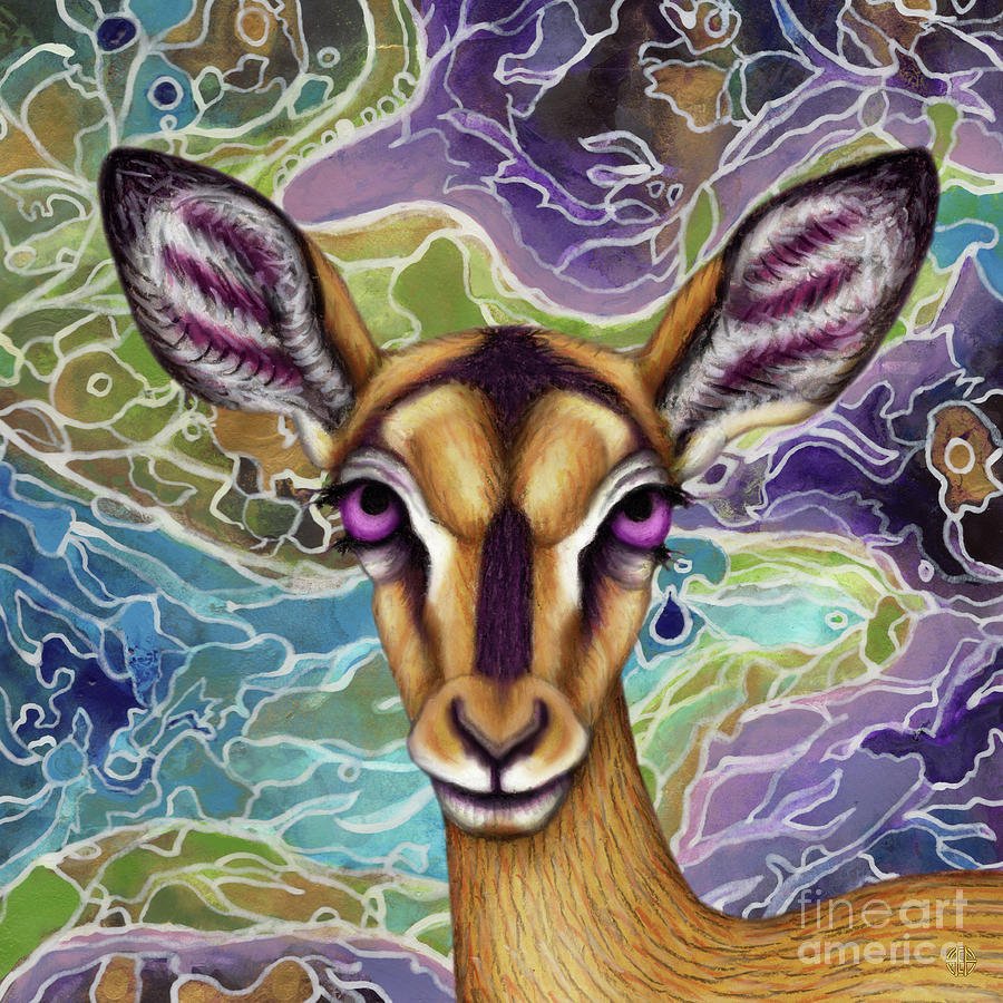 Black Faced Impala Abstract Painting by Amy E Fraser