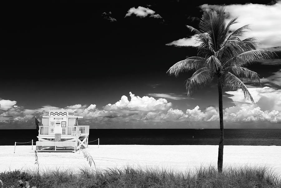 Black Florida Series - Baywatch Miami Beach Photograph by Philippe HUGONNARD