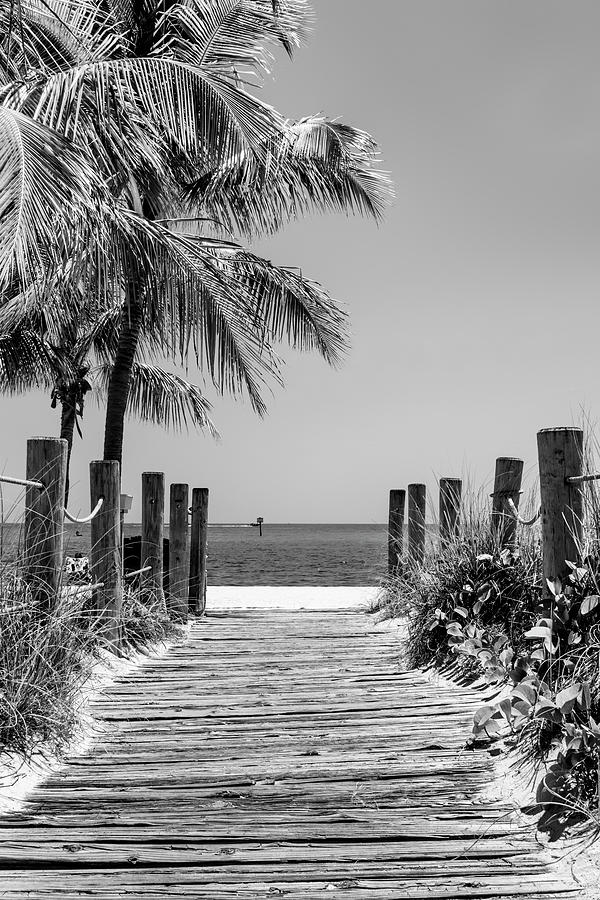 Black Florida Series - Boardwalk Beach in Key West Photograph by Philippe HUGONNARD