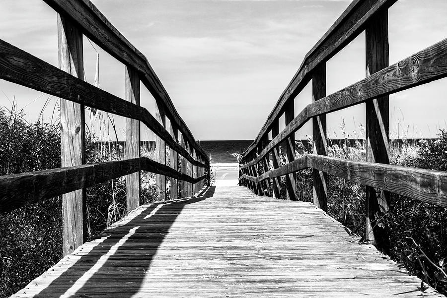 Black Florida Series - Boardwalk Beach Photograph by Philippe HUGONNARD