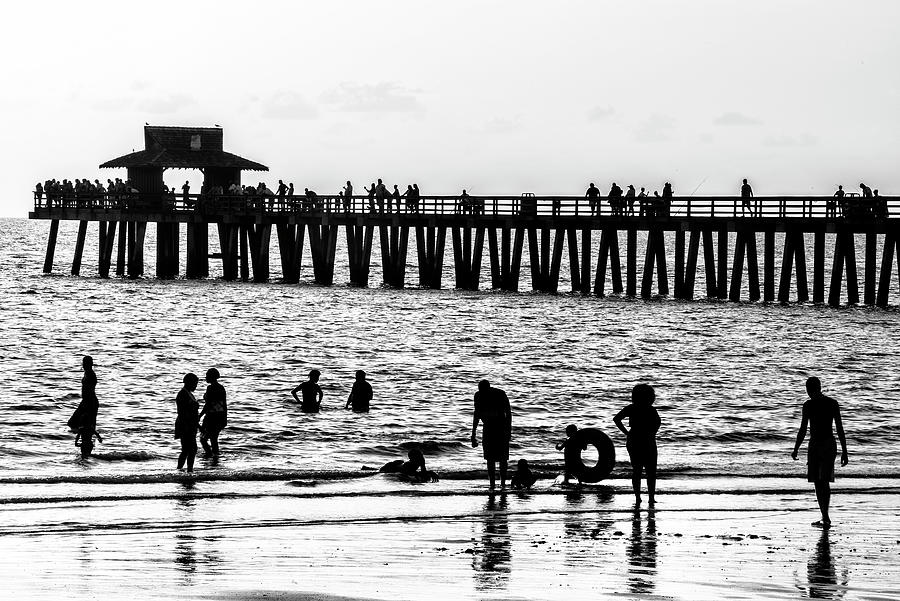 Black Florida Series - Fishing Pier Fort Myers Beach Photograph by Philippe HUGONNARD