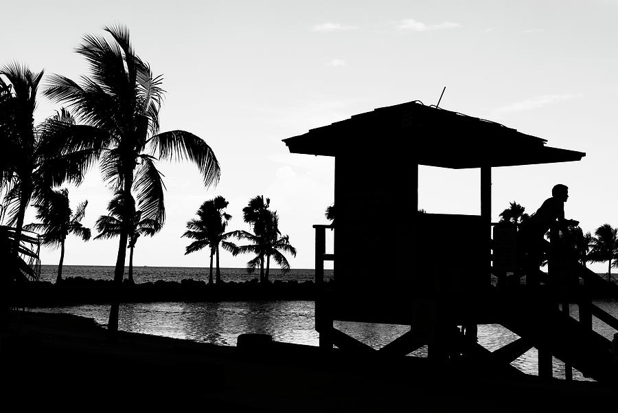 Black Florida Series - Lifeguard Shadows Photograph by Philippe HUGONNARD