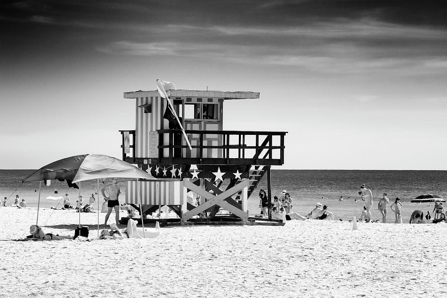 Black Florida Series - Miami American Beach Photograph by Philippe HUGONNARD