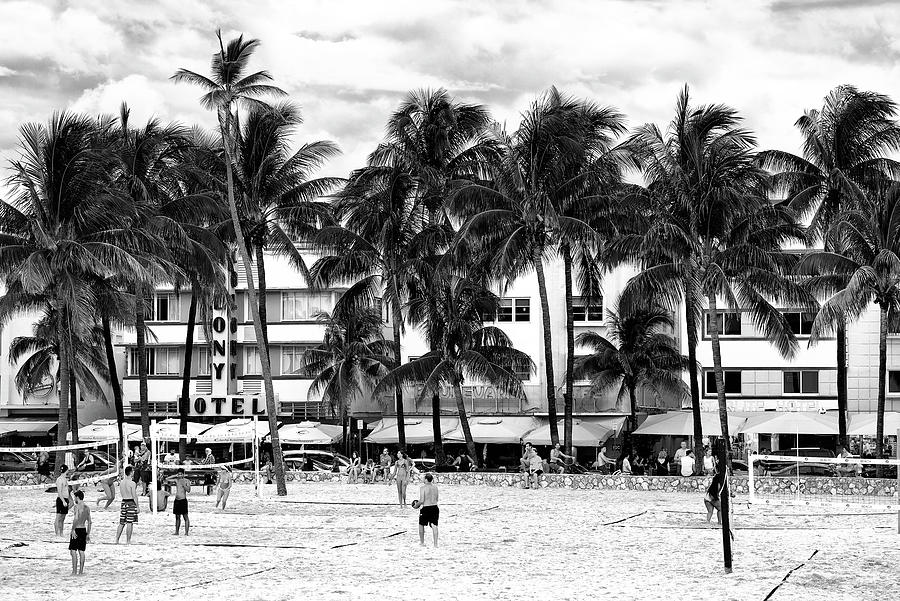 Black Florida Series - Miami Beach Volley Photograph by Philippe HUGONNARD