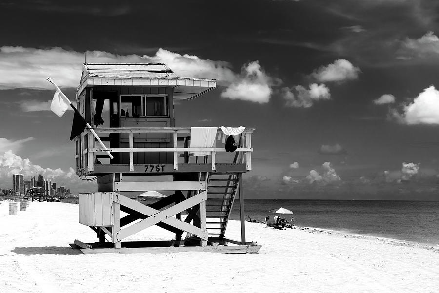 Black Florida Series - Miami Lifeguard Station Photograph by Philippe HUGONNARD