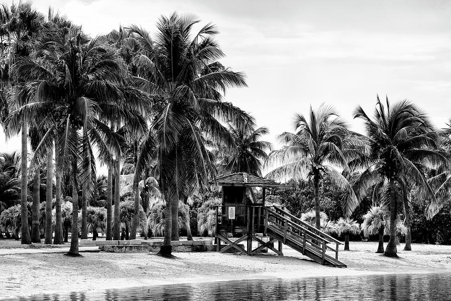 Black Florida Series - Miami Secret Beach Photograph by Philippe HUGONNARD