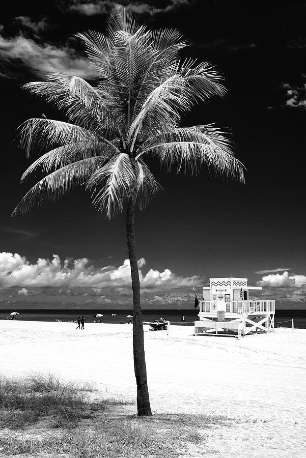 Black Florida Series - Miami Summer Beach Photograph by Philippe HUGONNARD