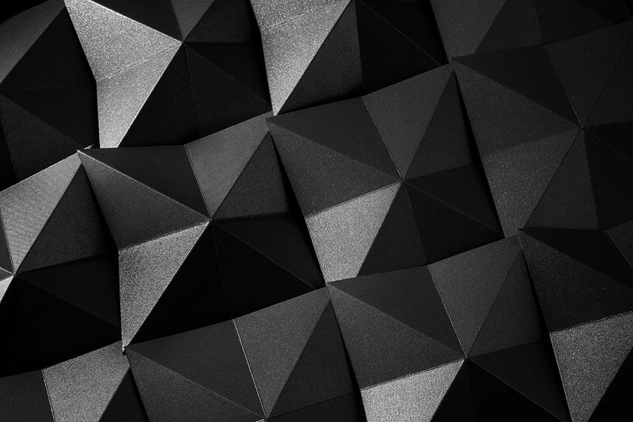 Black folded textured paper abstract shiny origami seamless