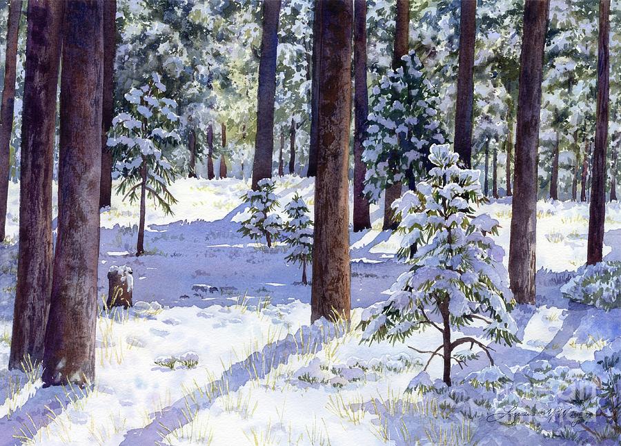 Tree Painting - Black Forest Snow by Lorraine Watry