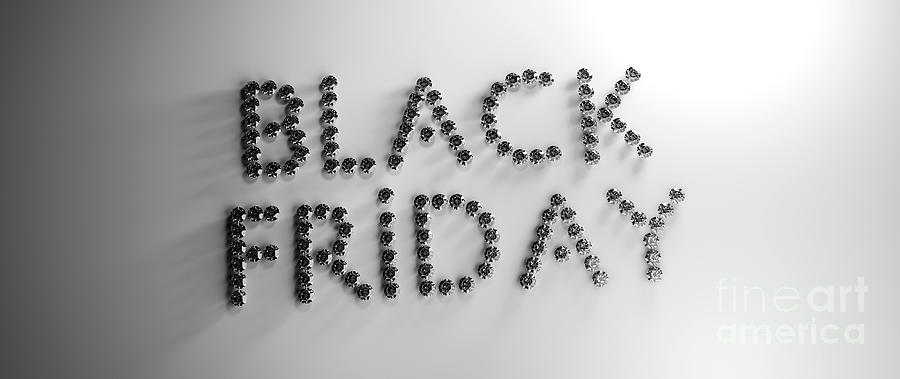 Black Friday Sign Made Of Diamonds, Jewelry Photograph