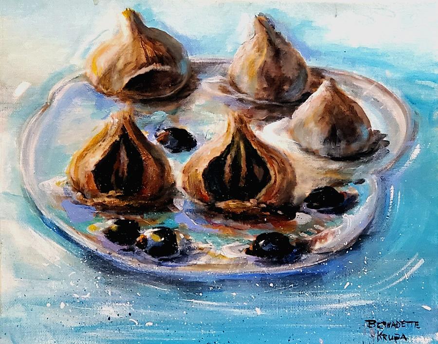 Black Garlic Painting by Bernadette Krupa