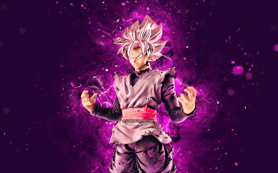 Black Goku 4k Violet Neon Lights Dragon Ball Antagonist Dragon Ball