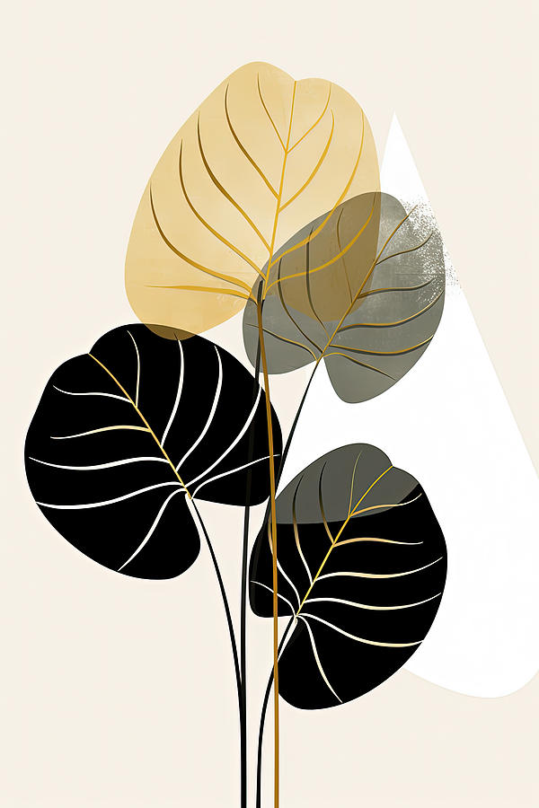 Black, Green and Yellow Art Painting by Lourry Legarde