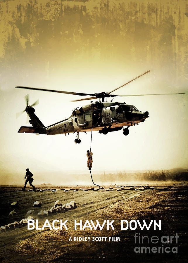 Black Hawk Down Digital Art - Black Hawk Down by Bo Kev