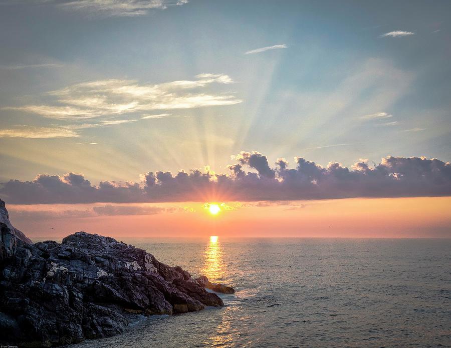 Black Head sunrise - Monhegan Island Photograph by Tom Cameron
