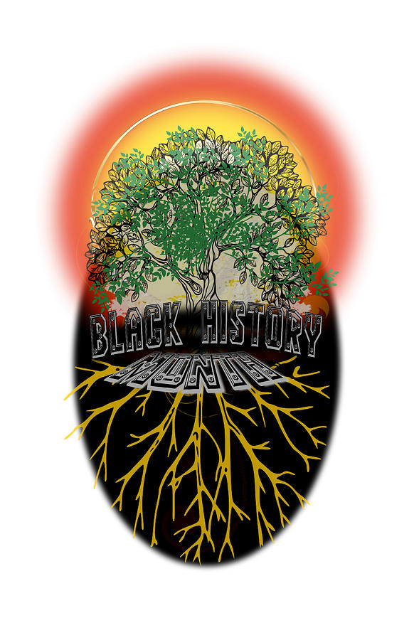 Black History Family Tree Roots Typography Digital Art by Delynn Addams