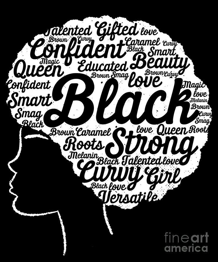 Black History Month Girl Strong American African Gift Digital Art by ...