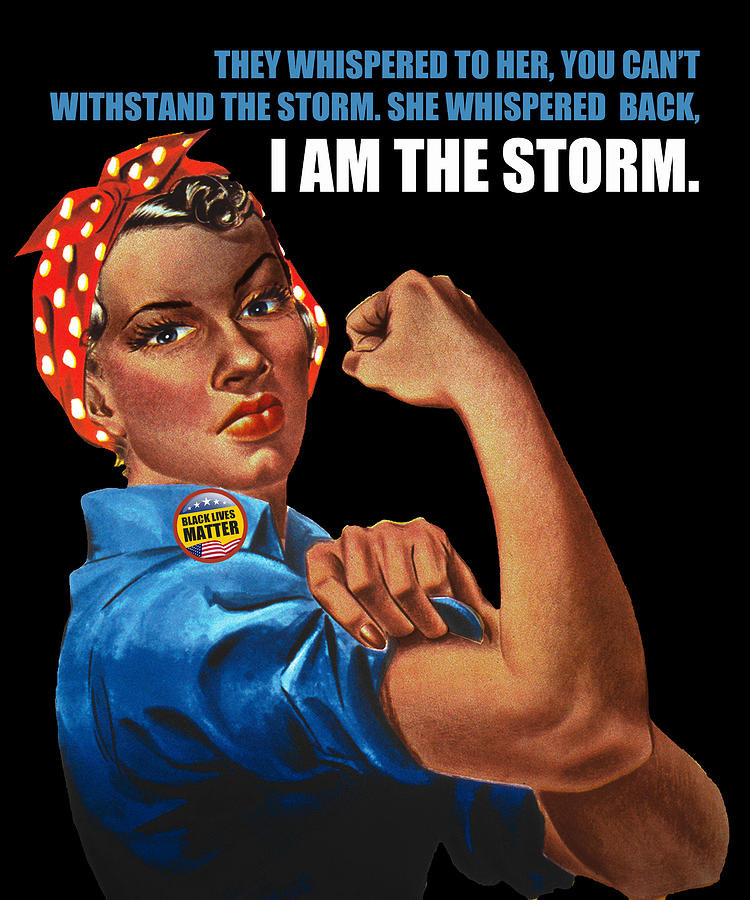 Black History Month Shirt African Woman Afro I Am The Storm Painting by Tony Rubino