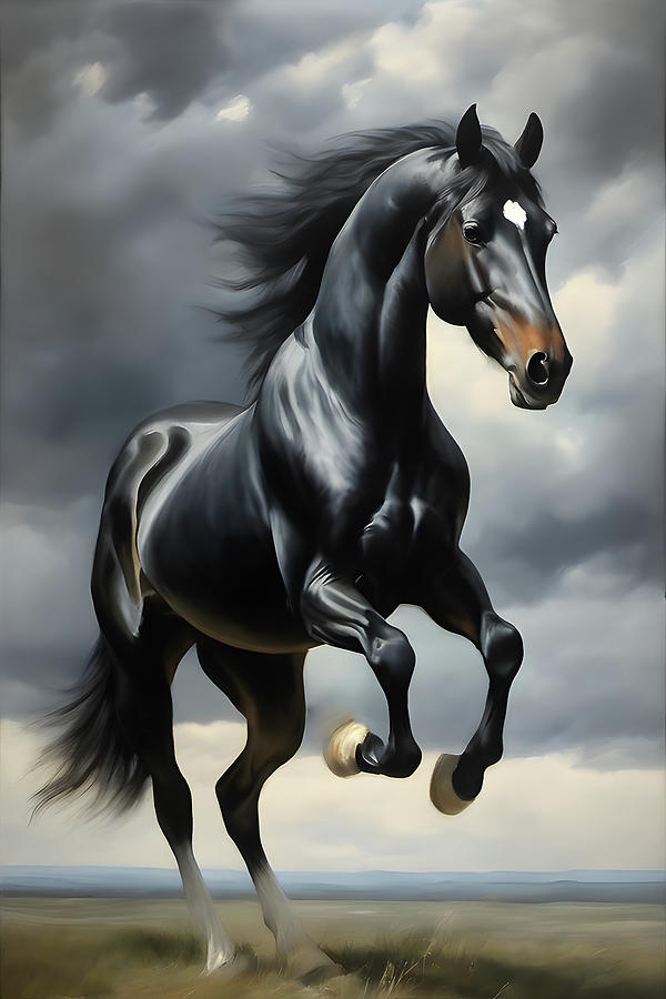 Black horse on last legs Digital Art by Any Style Art - Fine Art America