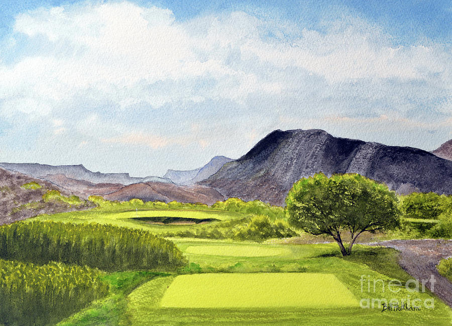 Black Jacks Crossing Golf Course Lajitas Texas Painting by Bill Holkham