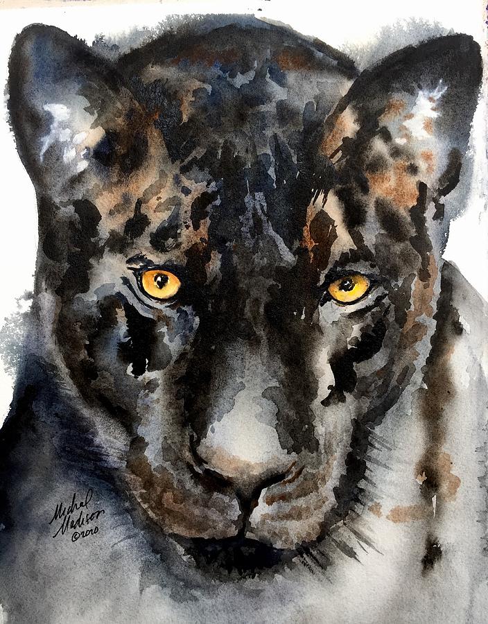 Black Jaguar  Painting by Michal Madison