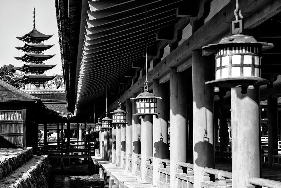 Black Japan Collection - Miyajima Temple Photograph by Philippe HUGONNARD