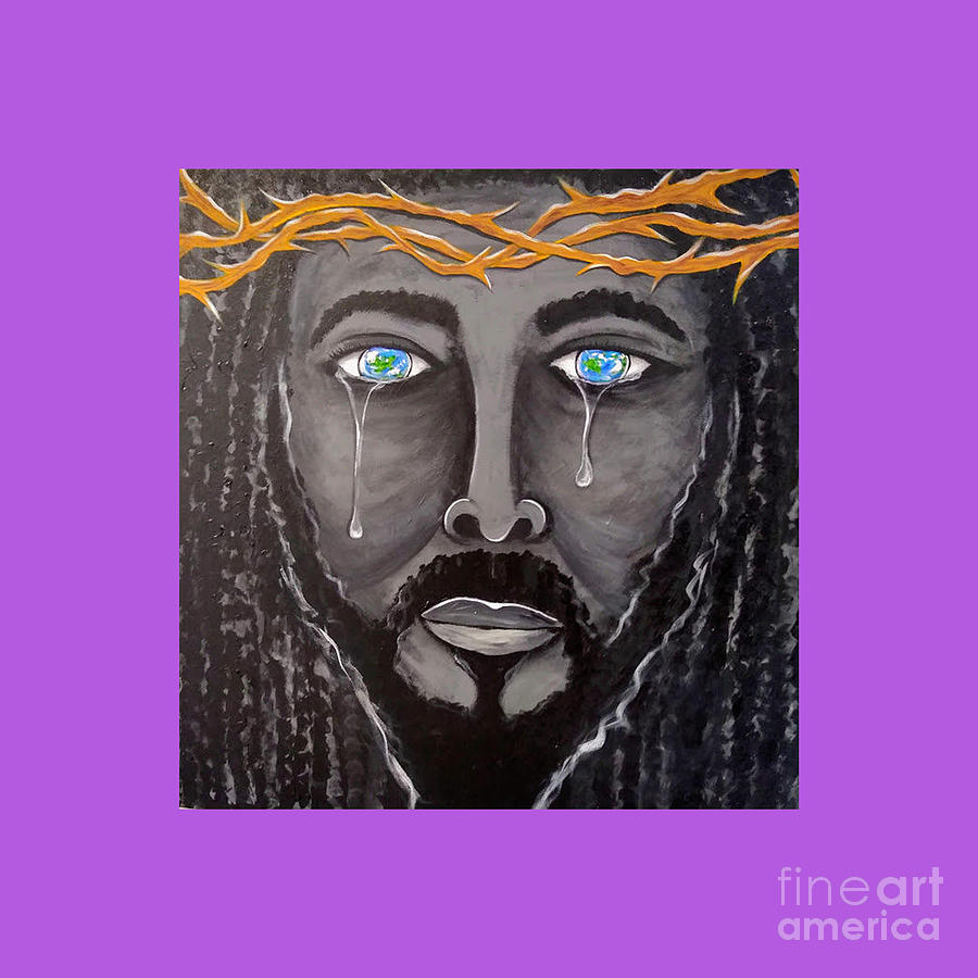 Black Jesus Drawing by Connie A Stephenson Pixels