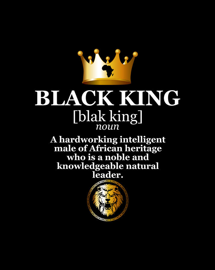 Black King Definition Crown Lion Dashiki African Heritage Digital Art ...