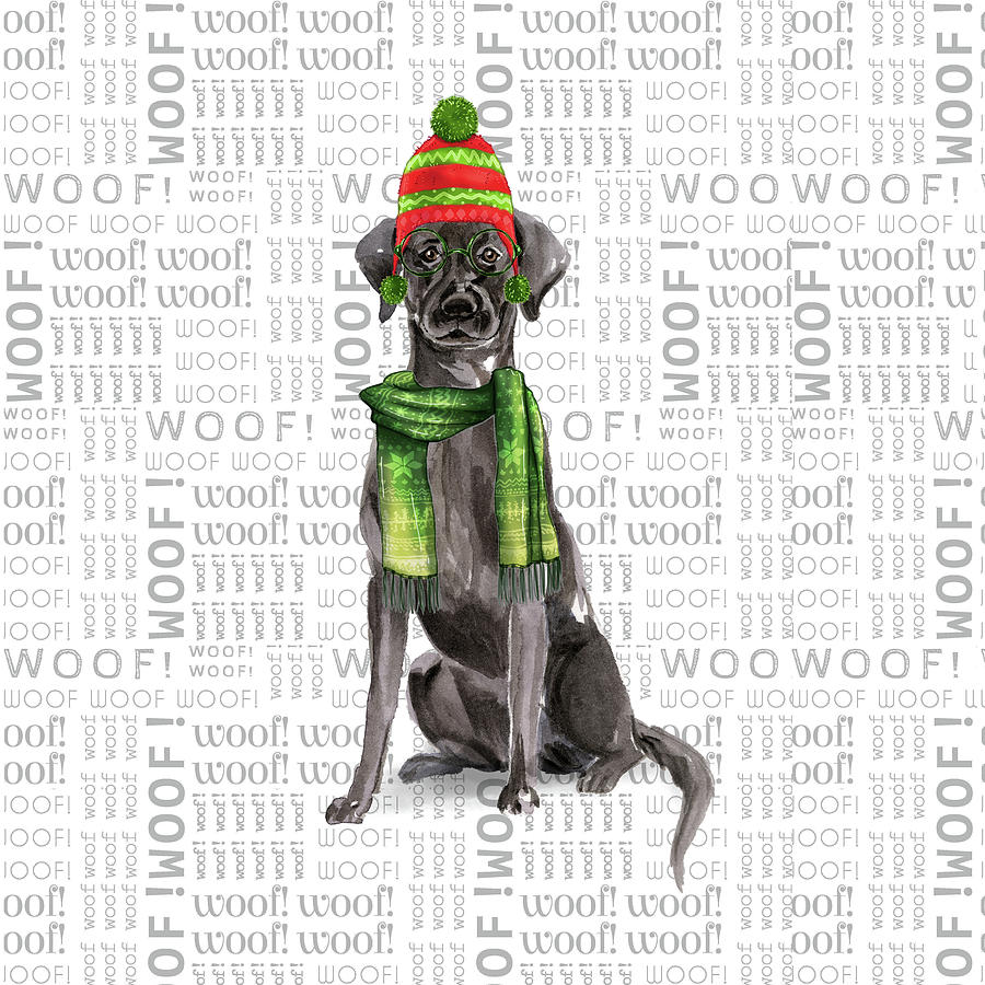 Black Lab Christmas Dog Digital Art by Doreen Erhardt