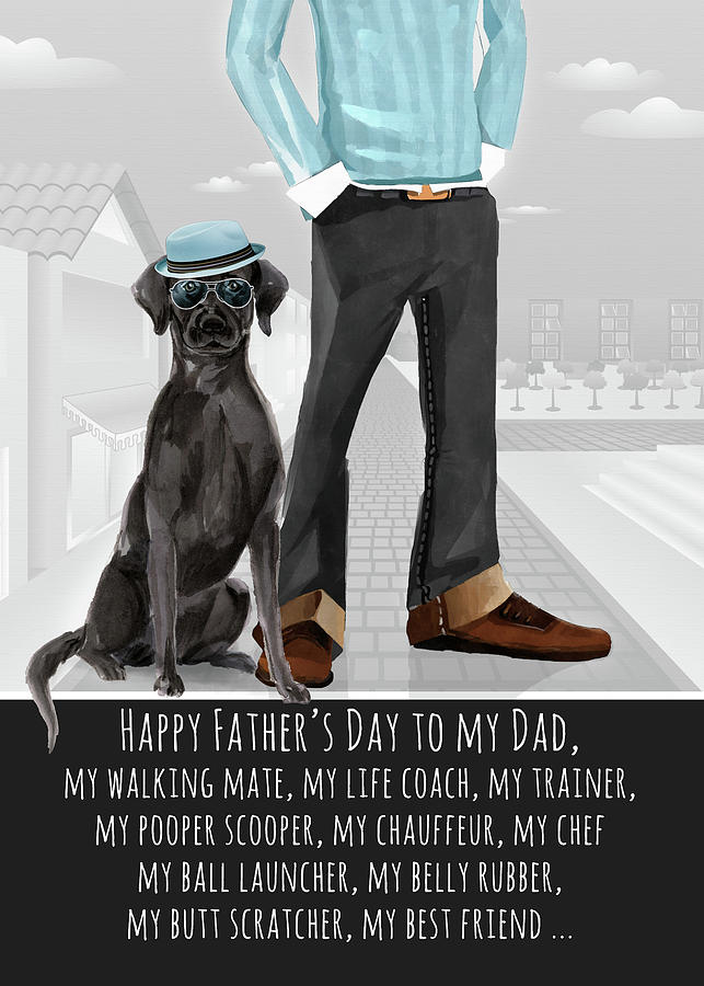 Black Lab from the Dog Fathers Day Funny Dog Breed Specific Digital Art by Doreen Erhardt