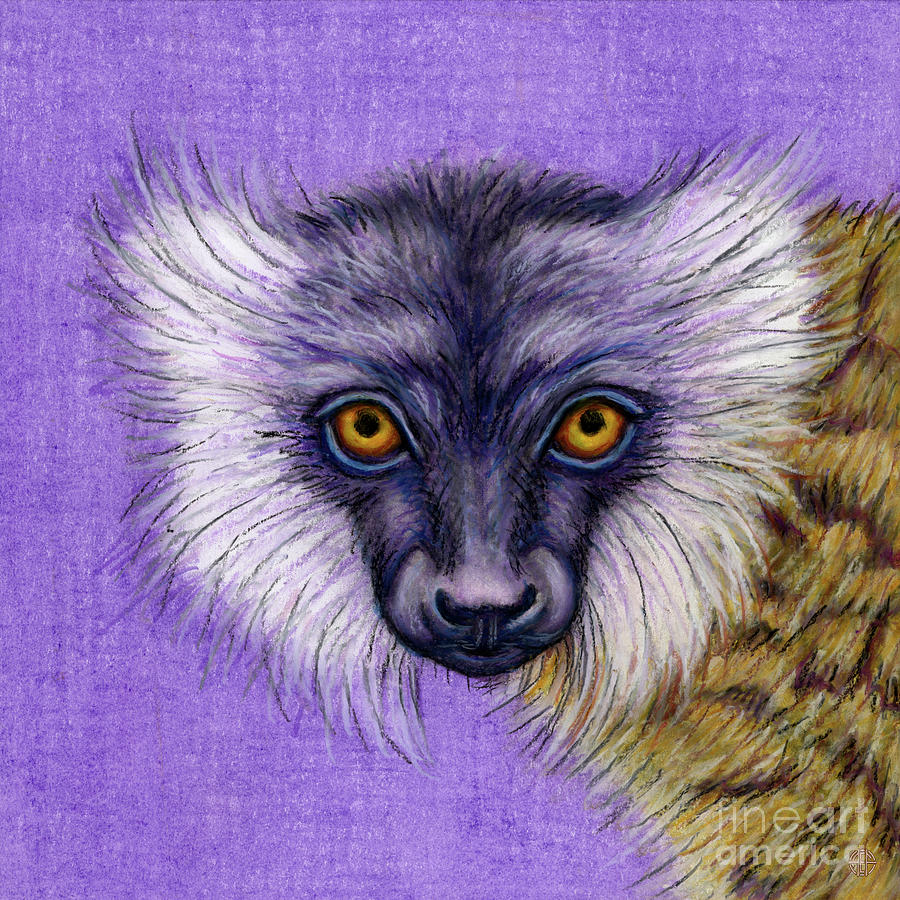 Black Lemur Lady Painting by Amy E Fraser