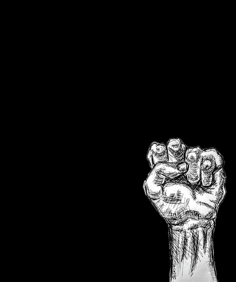 Black Lives Matter Power Fist Drawing by Kristen Larrick Fine Art America